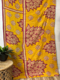 Vintage Cotton Kantha Quilt - Twin