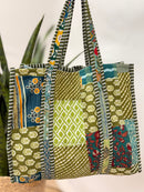 Green Patchwork Quilted Tote