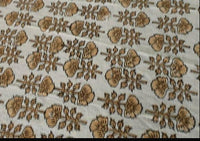 Saffron Bloom Block Print Cotton Kantha Quilt