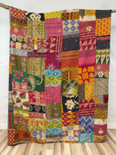 Patchwork Cotton Kantha Quilt King