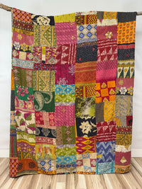 Patchwork Cotton Kantha Quilt King