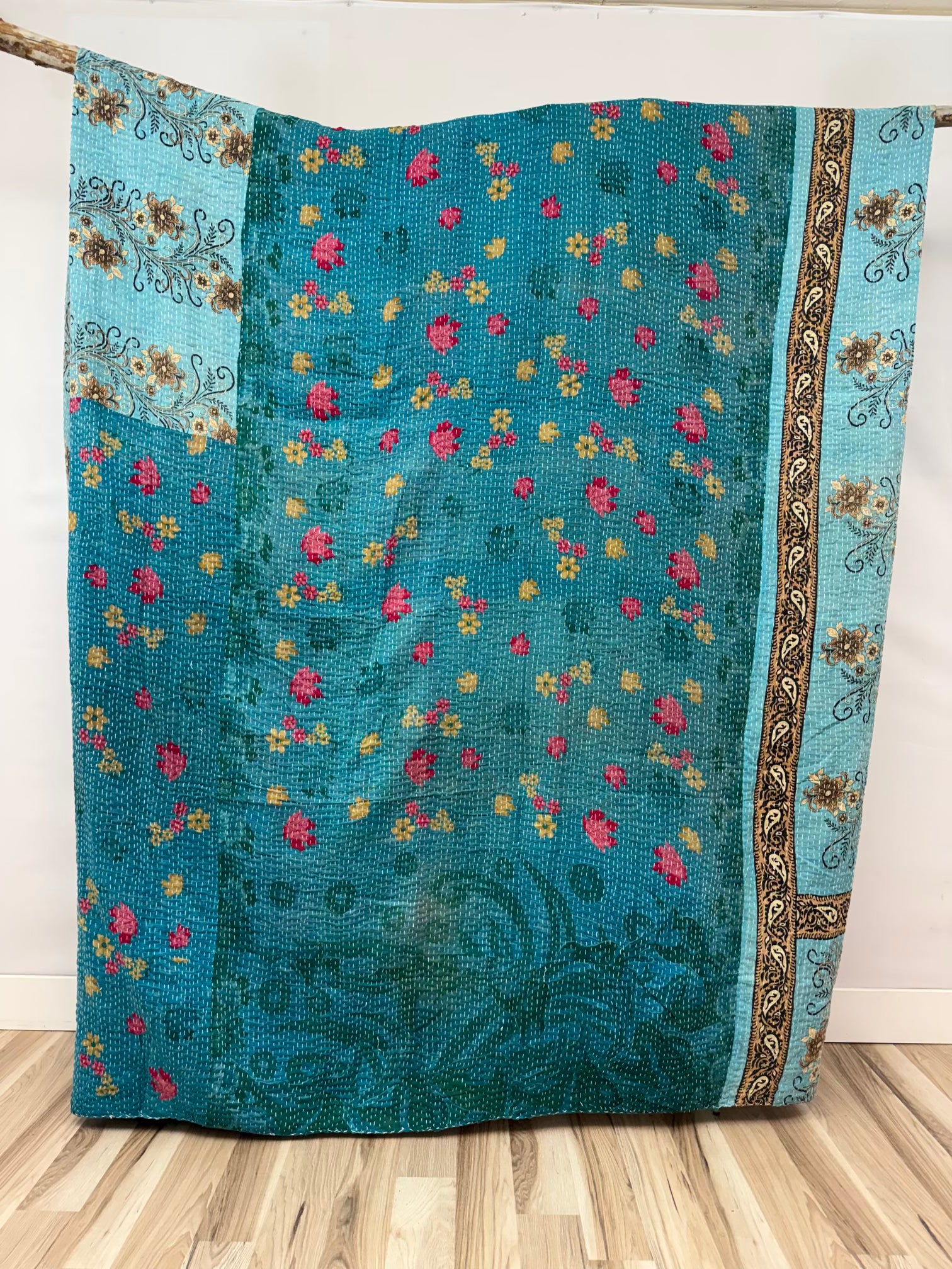 Patchwork Cotton Kantha Quilt King