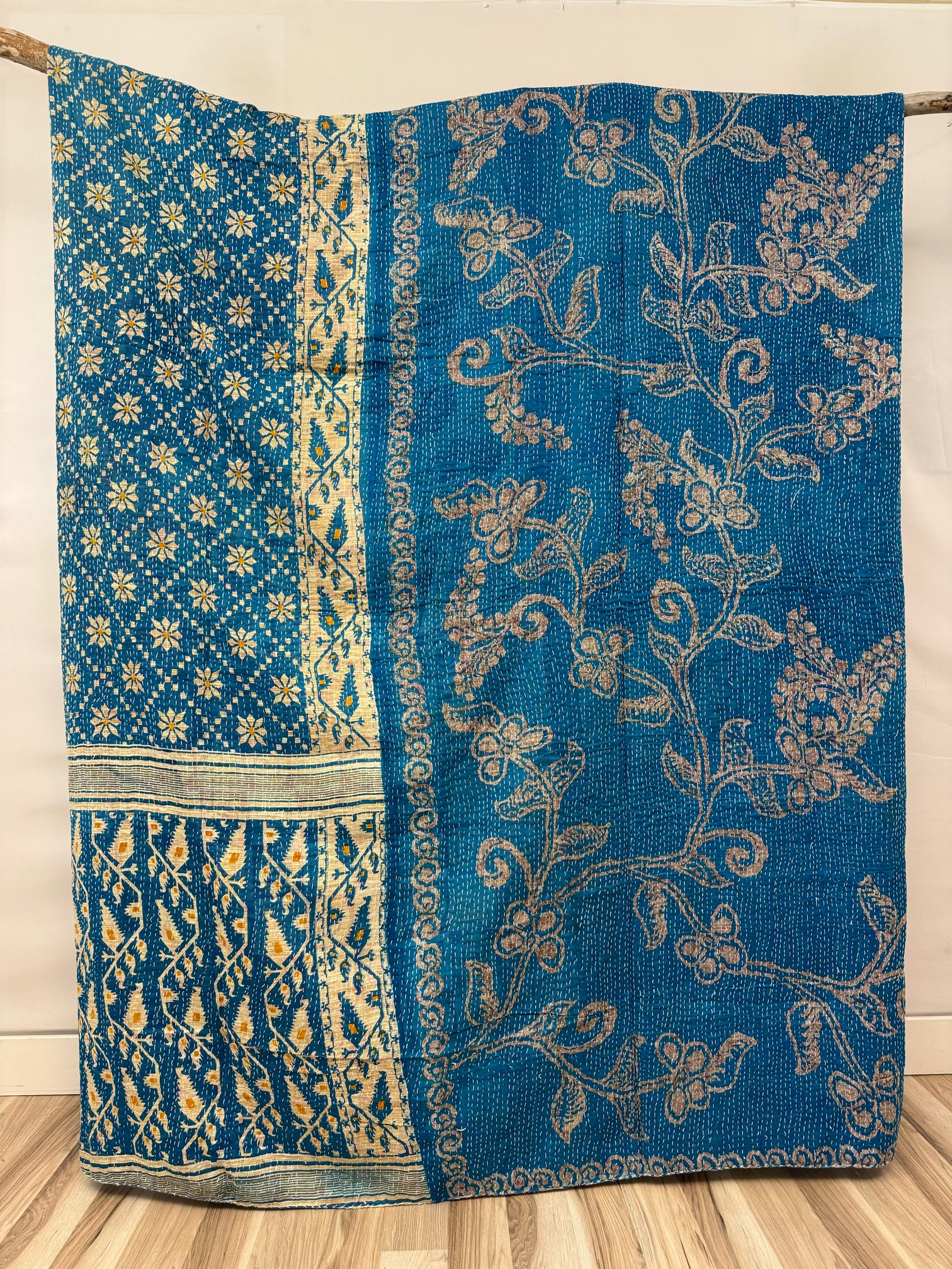 Patchwork Cotton Kantha Quilt King