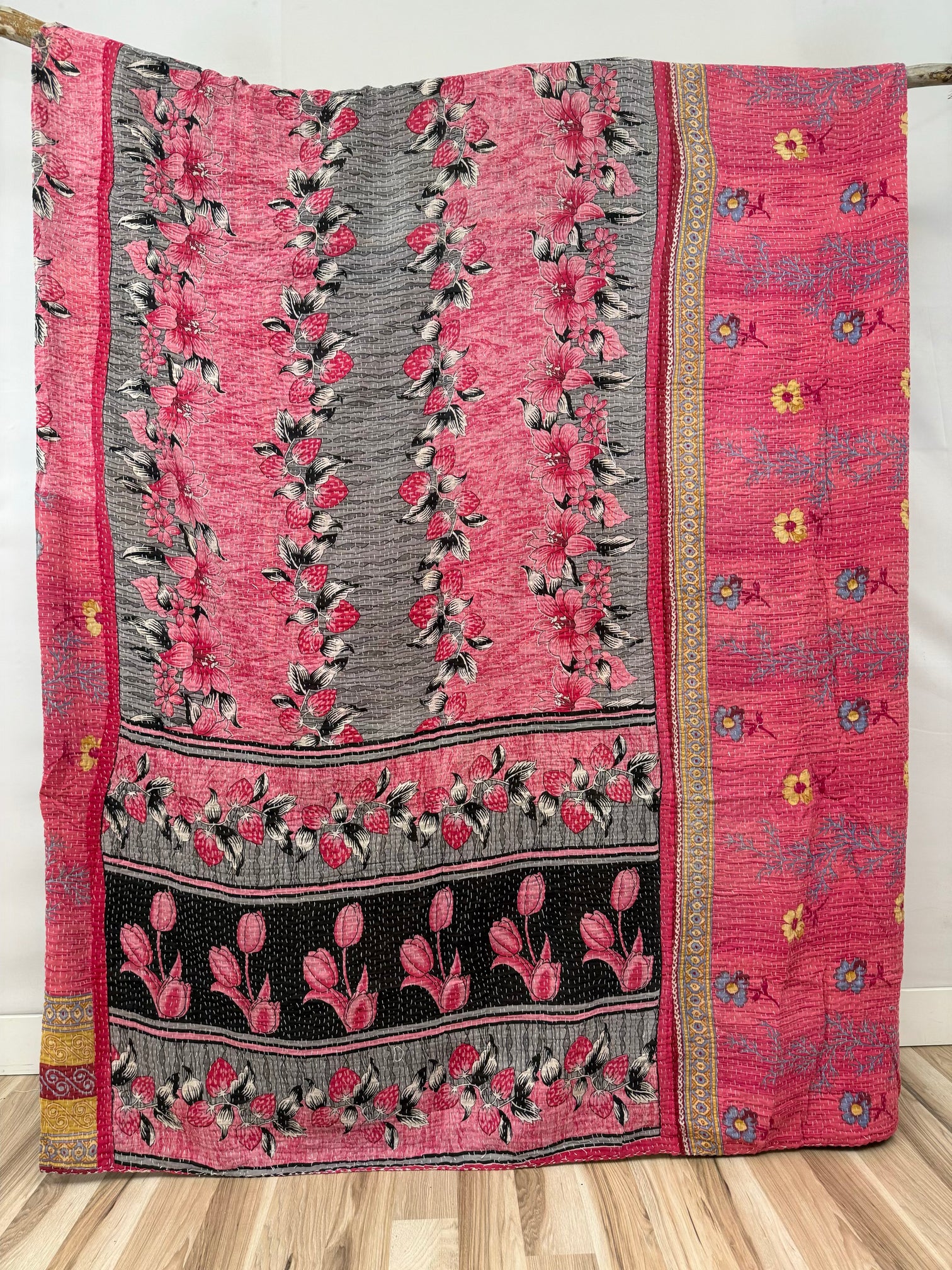 Patchwork Cotton Kantha Quilt King