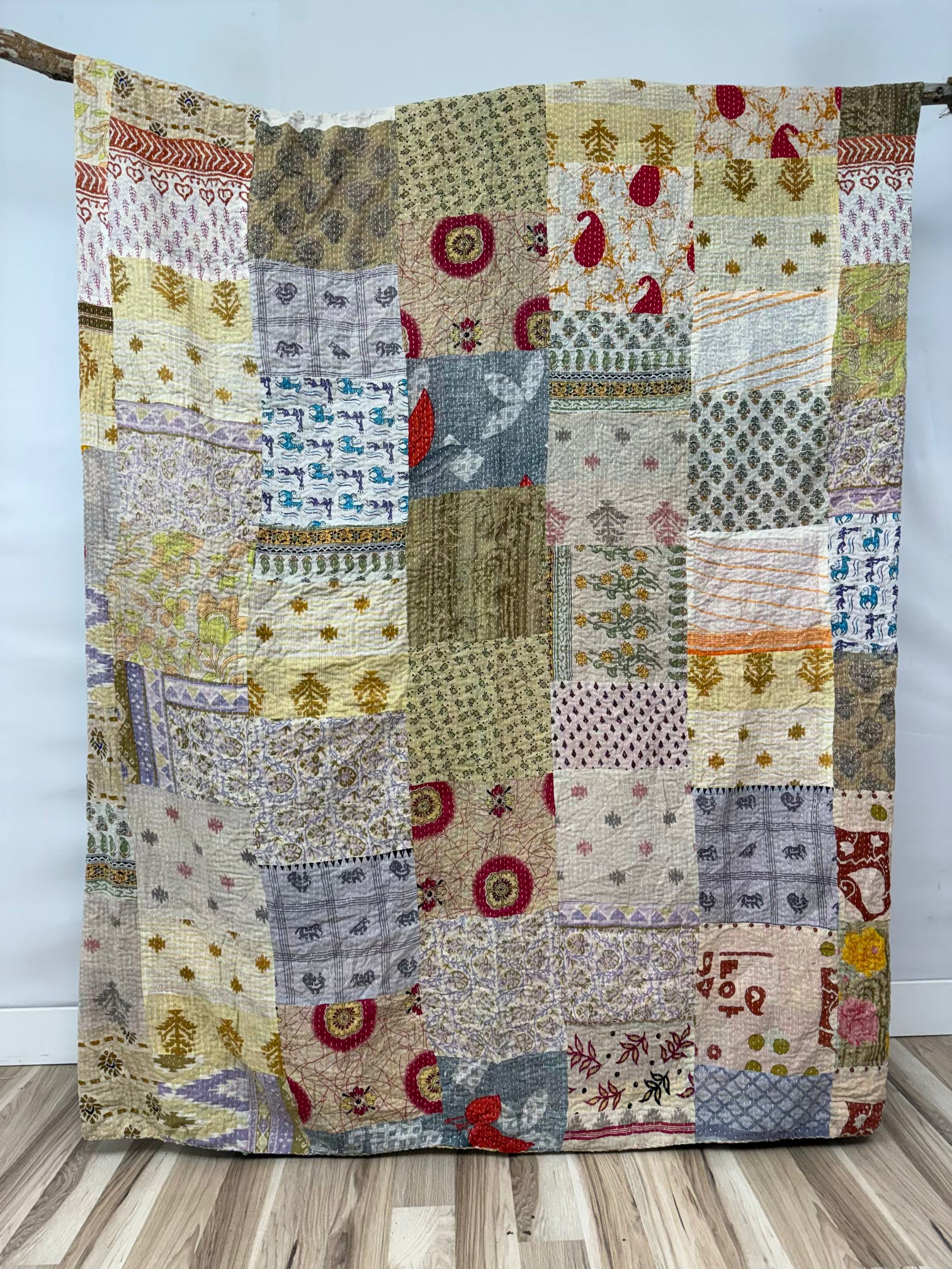Patchwork Cotton Kantha Quilt King