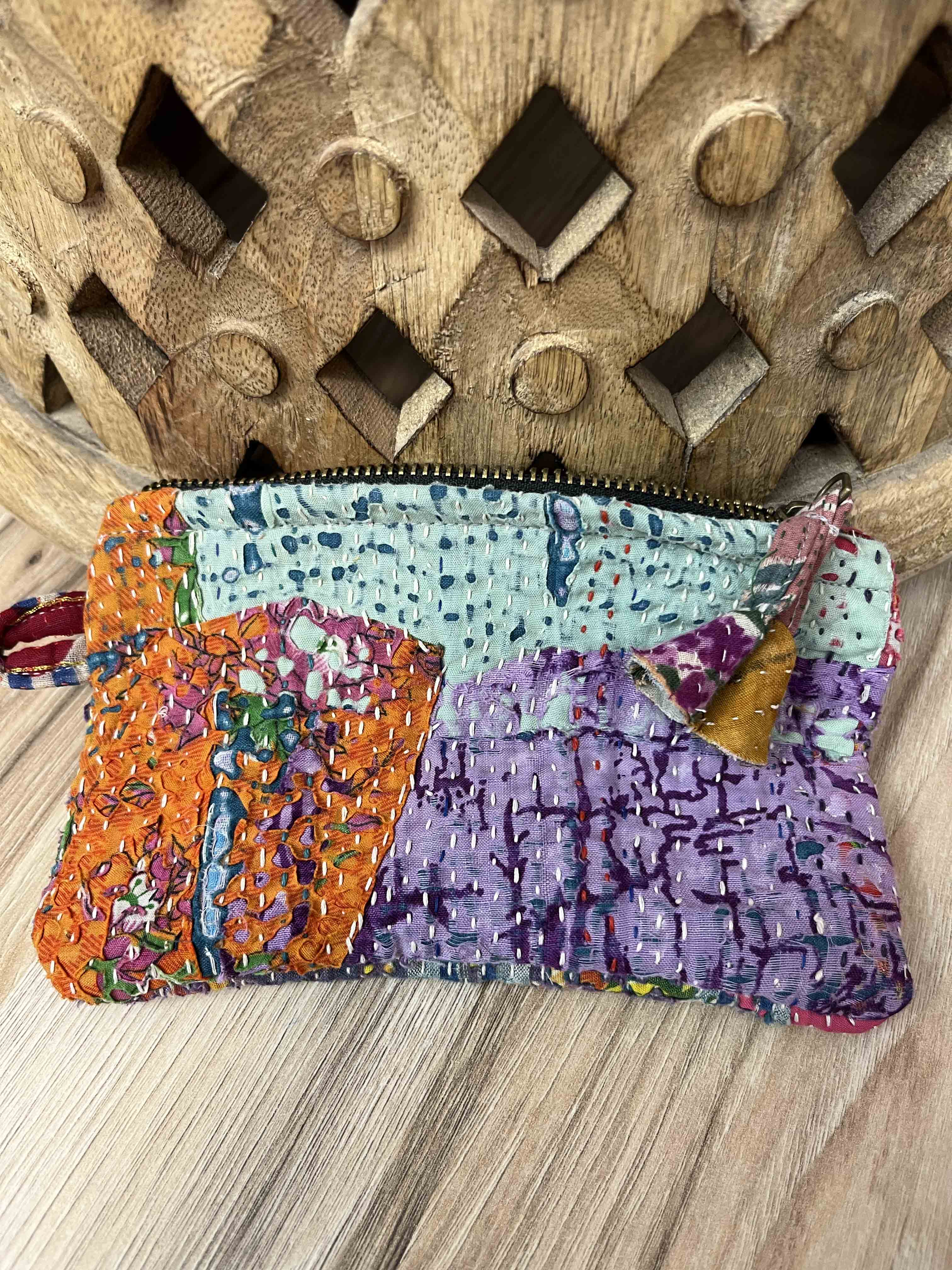 Small Vintage Kantha Pouch