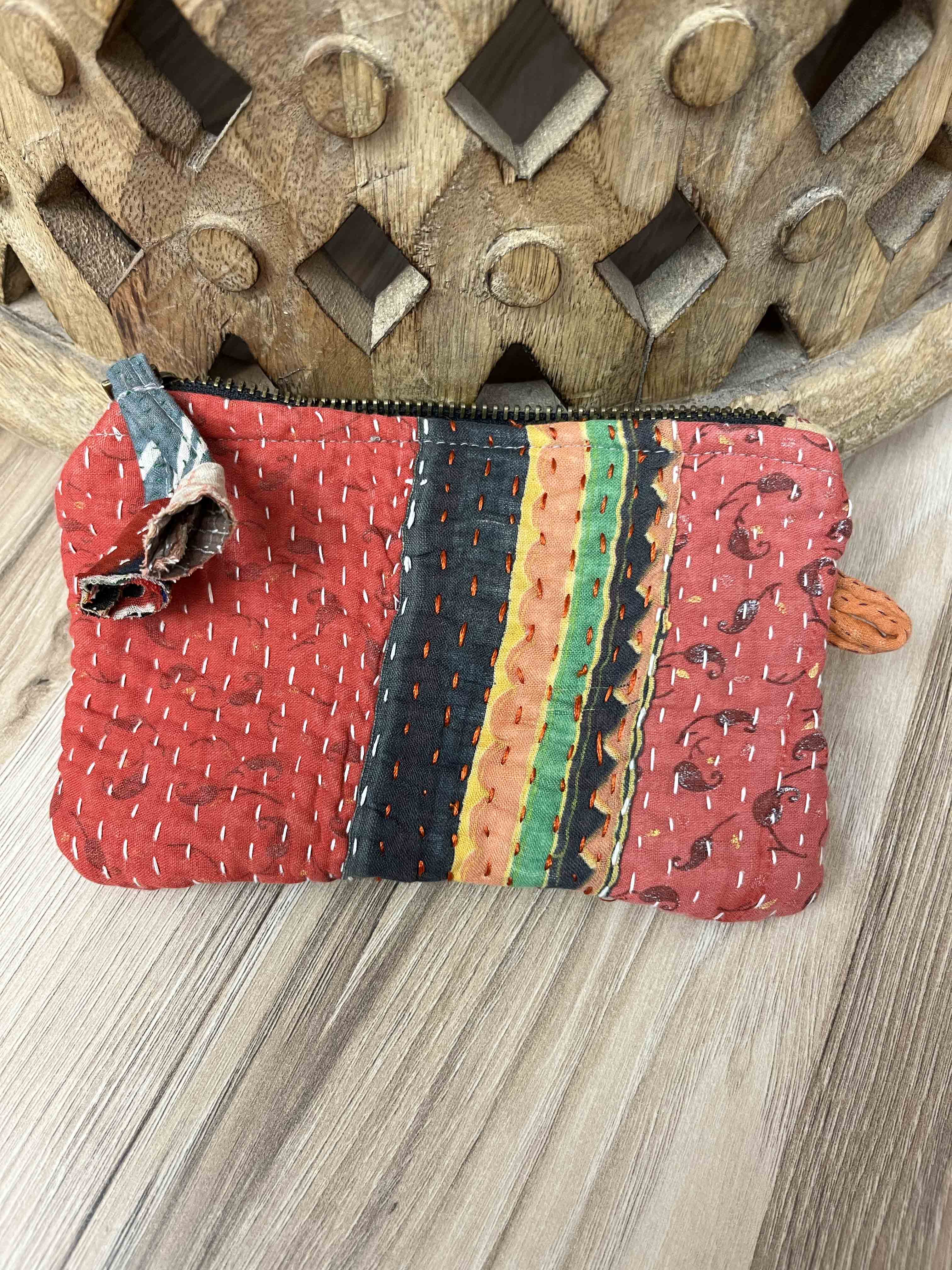 Small Vintage Kantha Pouch