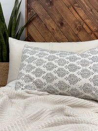 Midnight Spades Block Print Cotton Kantha Sham