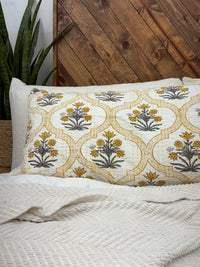 Summertime Block Print Cotton Kantha Sham