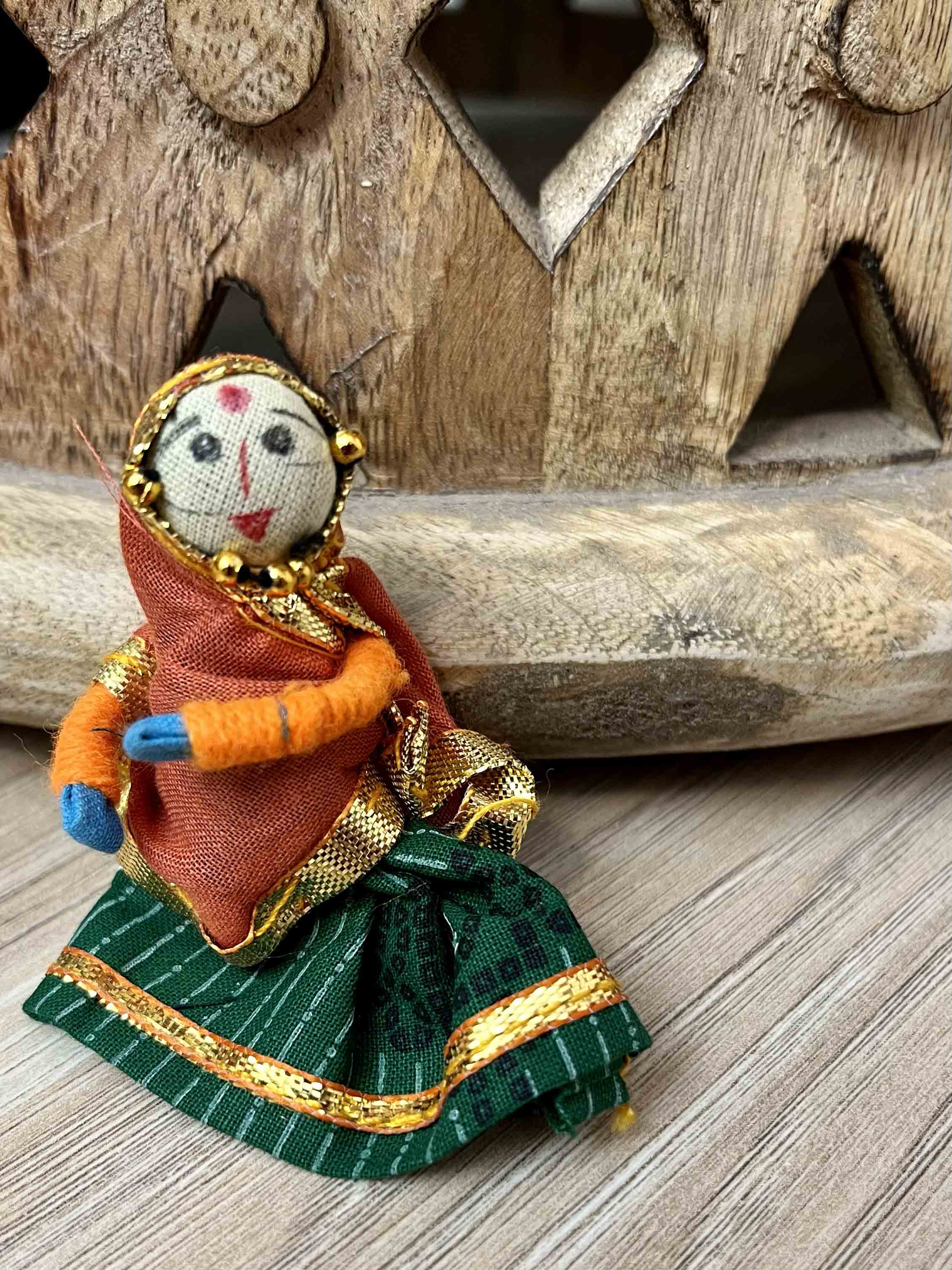 Handmade Indian Intricately Detailed sold Miniature Worry Dolls Set