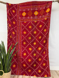 Vintage Cotton Kantha Quilt - Twin