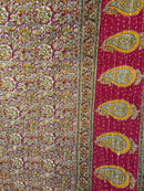 Vintage Cotton Kantha Quilt - Twin