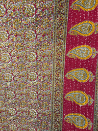 Vintage Cotton Kantha Quilt - Twin