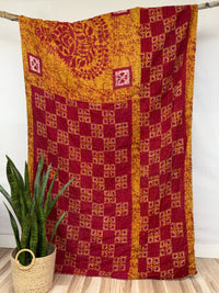 Vintage Cotton Kantha Quilt - Twin