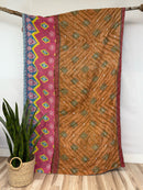 Vintage Cotton Kantha Quilt - Twin