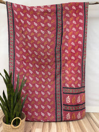 Vintage Cotton Kantha Quilt - Twin