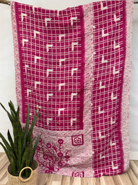 Vintage Cotton Kantha Quilt - Twin