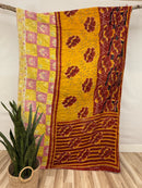 Vintage Cotton Kantha Quilt - Twin