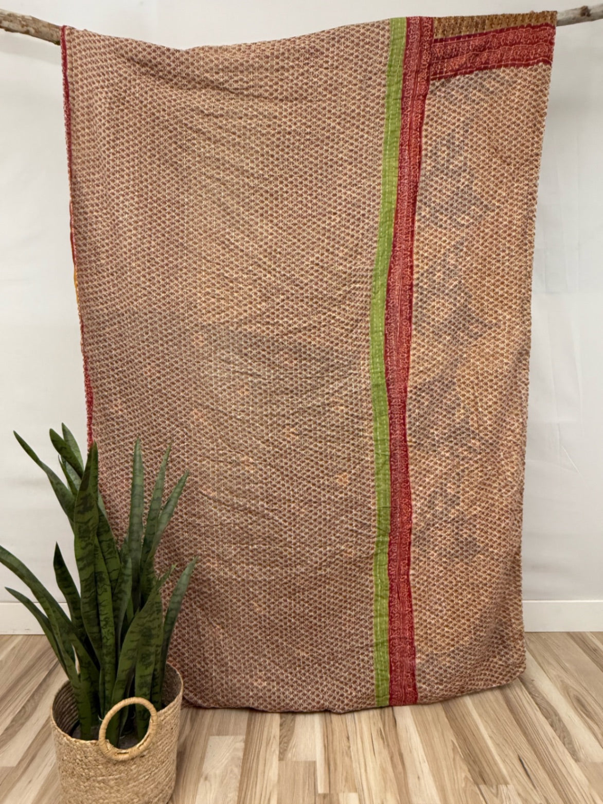 Vintage Cotton Kantha Quilt - Twin