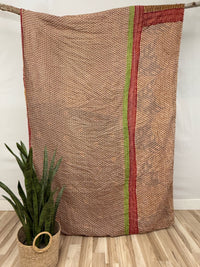 Vintage Cotton Kantha Quilt - Twin