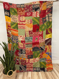 Patchwork Vintage Cotton Kantha Quilt - Twin