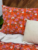 Tangerine Twist Block Print Cotton Kantha Sham