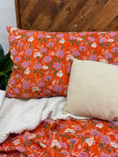 Tangerine Twist Block Print Cotton Kantha Sham