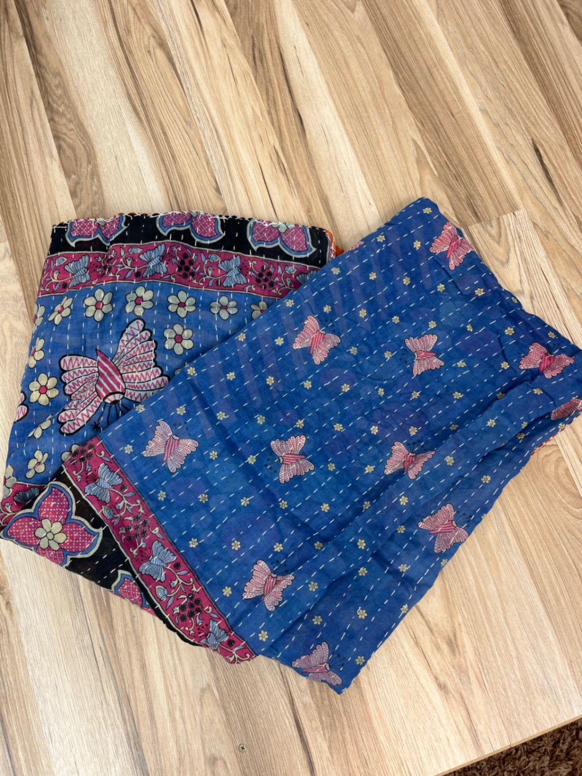 Vintage Cotton Kantha Quilt