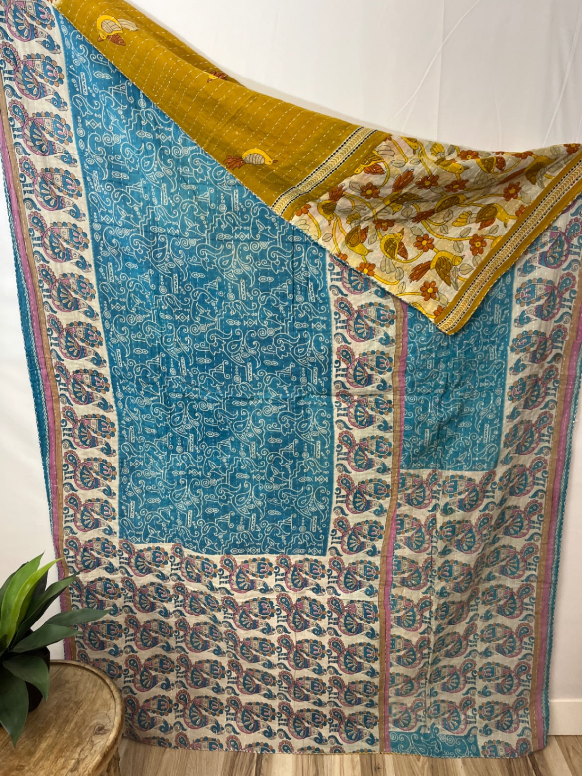 Vintage Cotton Kantha Quilt