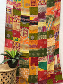 Patchwork Vintage Cotton Kantha Quilt - Twin