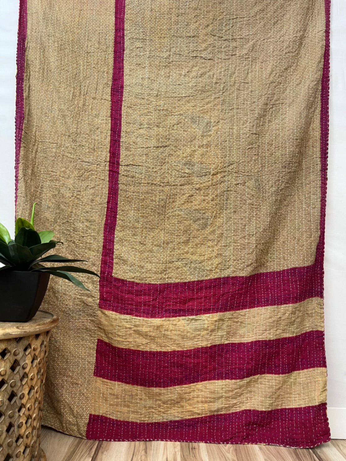 Patchwork Vintage Cotton Kantha Quilt - Twin