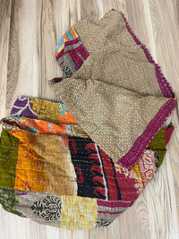 Patchwork Vintage Cotton Kantha Quilt - Twin