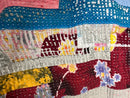 Vintage Village Kantha Quilt / Rug