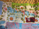 Vintage Village Kantha Quilt / Rug