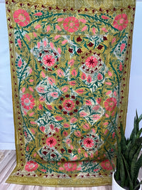 Vintage Village Kantha Quilt / Rug