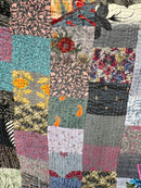 Grey Silk Kantha Quilt - Queen