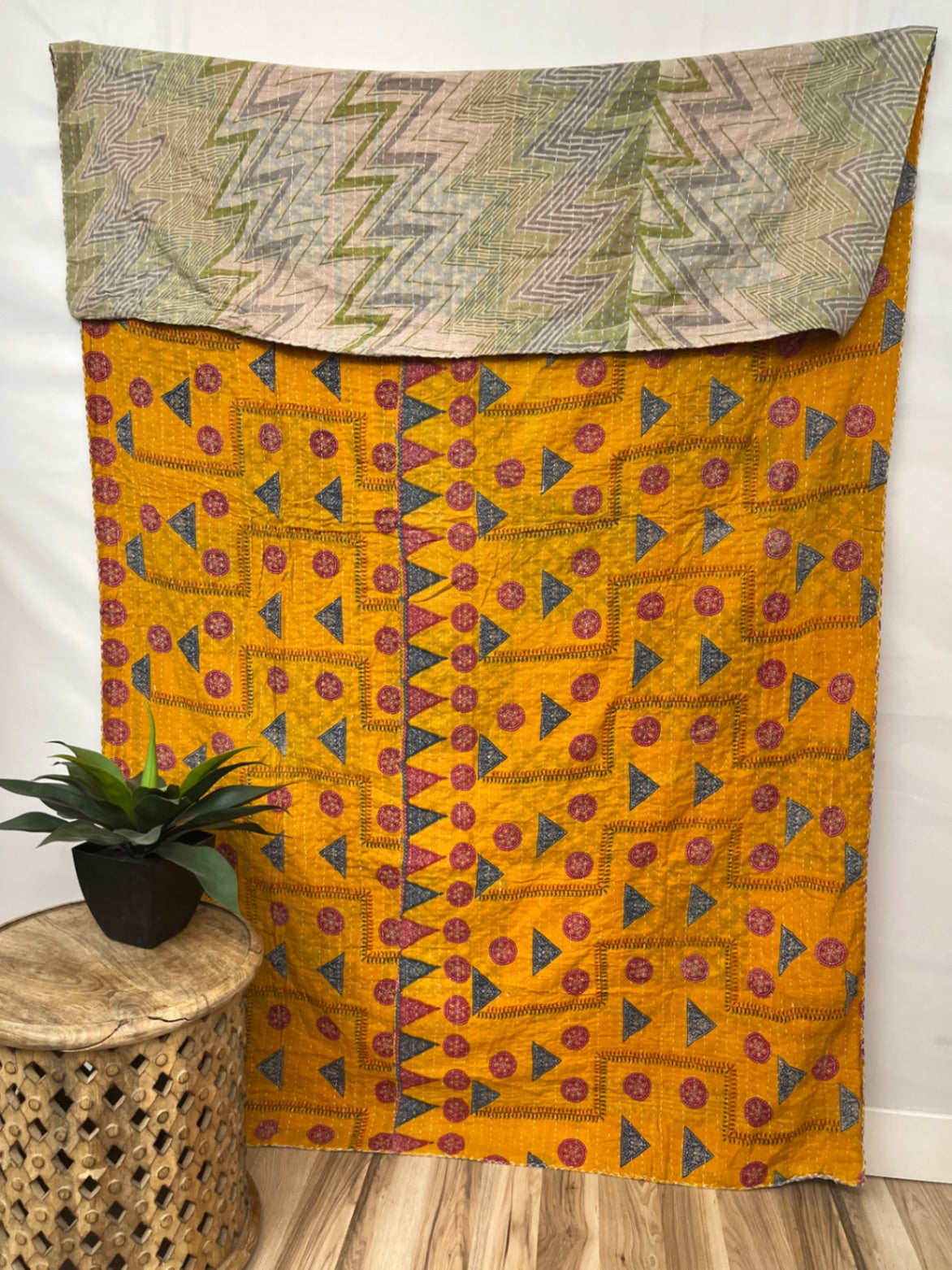 Vintage Cotton Kantha Quilt