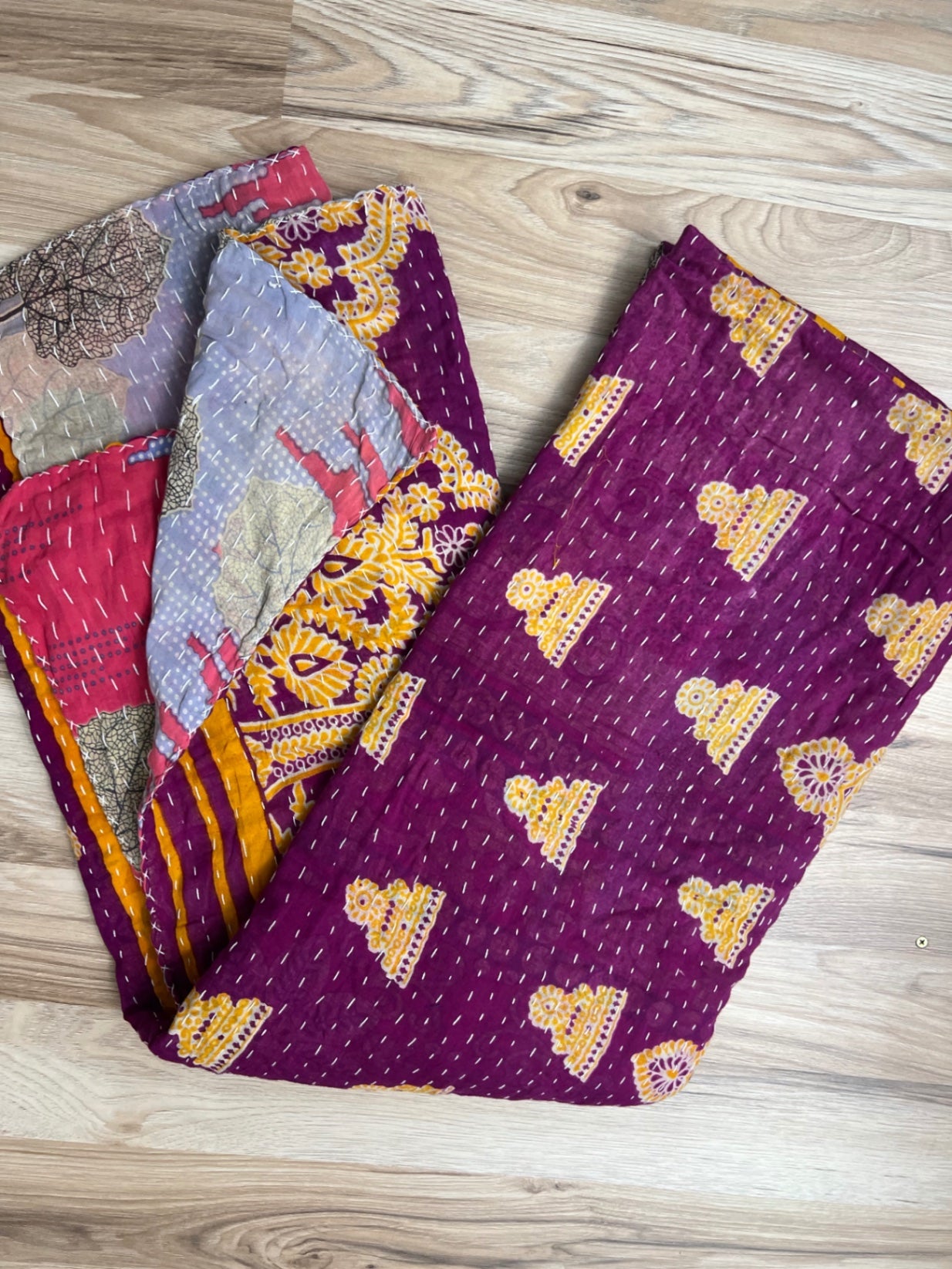 Vintage Cotton Kantha Quilt