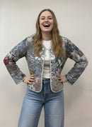 Grey Patchwork Quilted Jacket