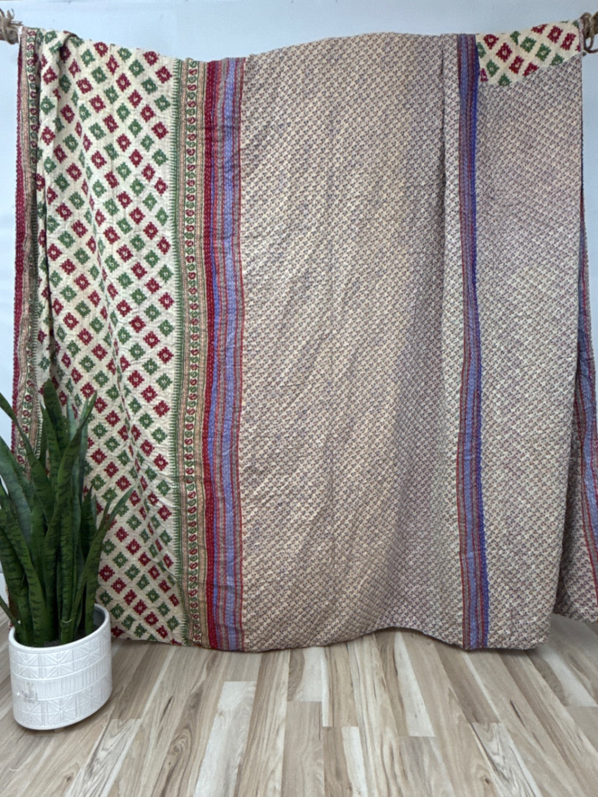 Patchwork Cotton Kantha Quilt King