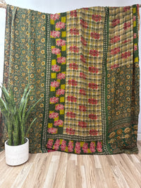 King Vintage Cotton Kantha Quilt