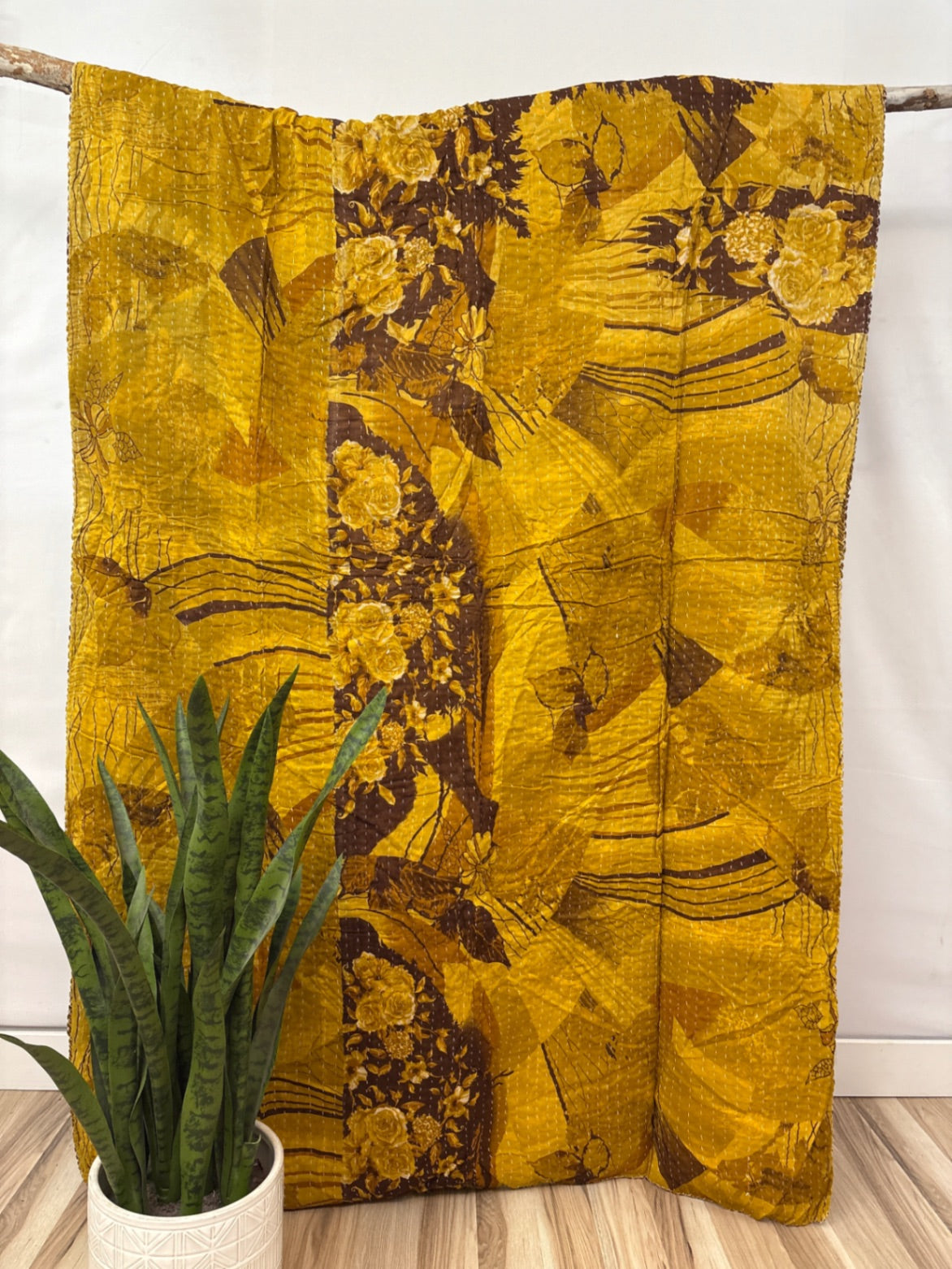 Twin Vintage Cotton Kantha Quilt