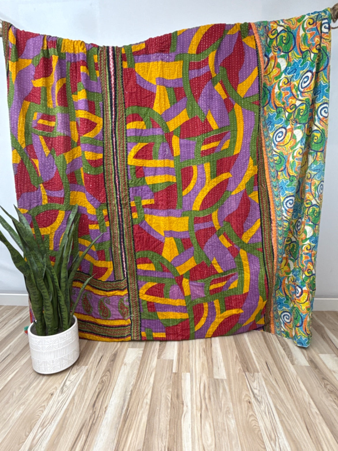 King Vintage Cotton Kantha Quilt