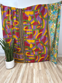 King Vintage Cotton Kantha Quilt