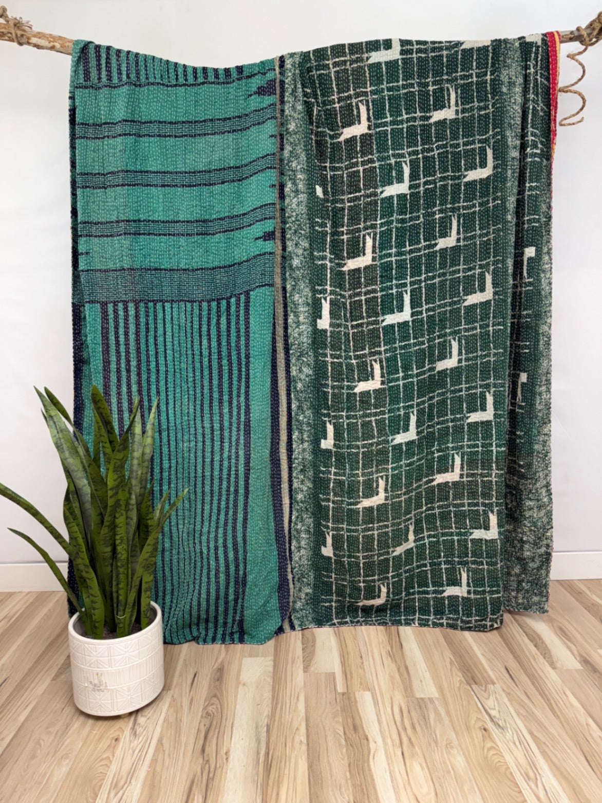 Queen Vintage Cotton Kantha Quilt