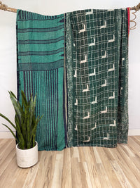 Queen Vintage Cotton Kantha Quilt
