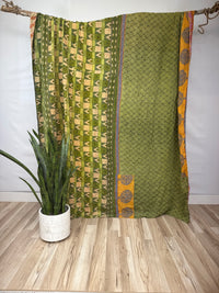 Queen Vintage Cotton Kantha Quilt