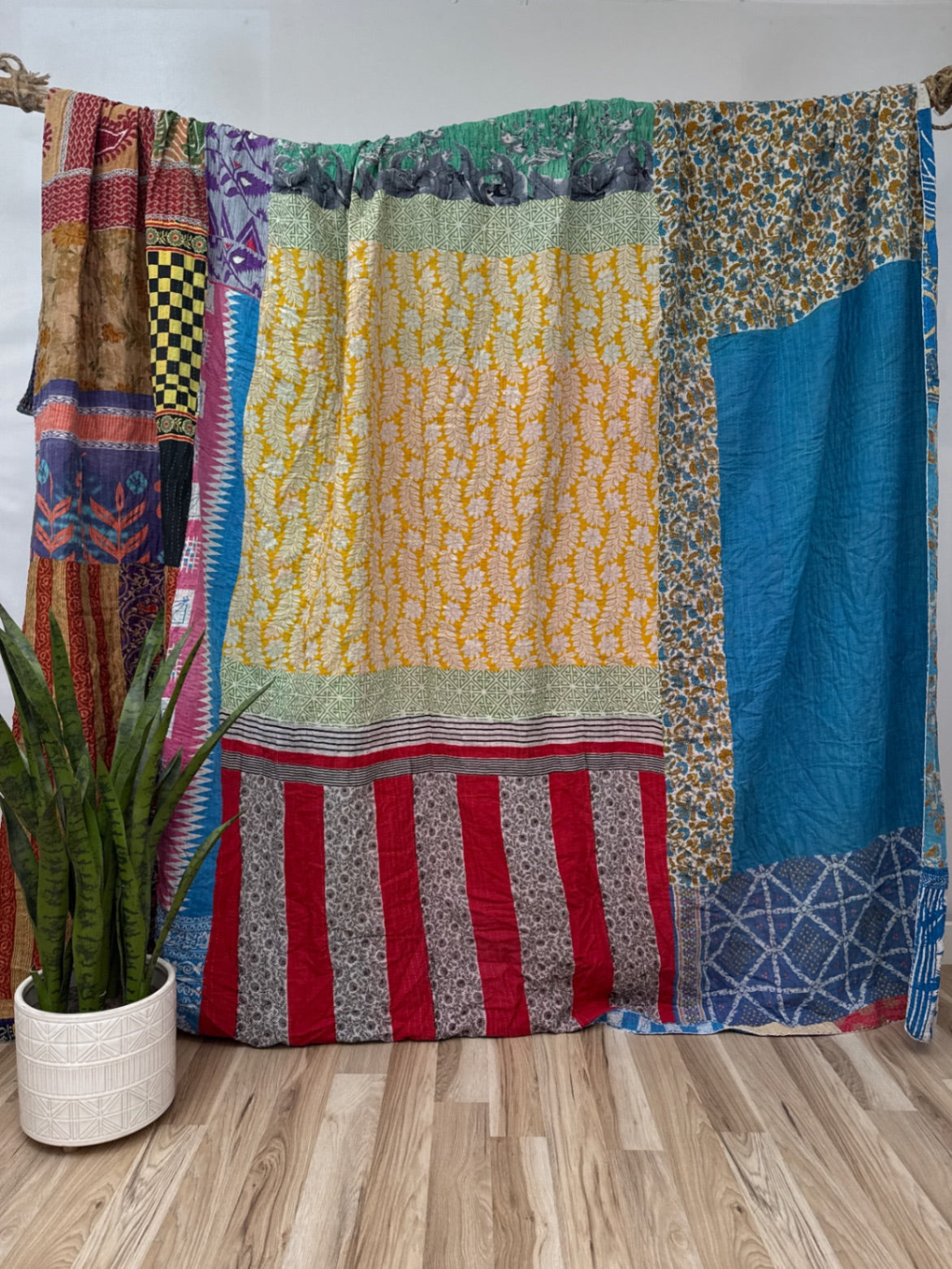 King Vintage Cotton Kantha Quilt