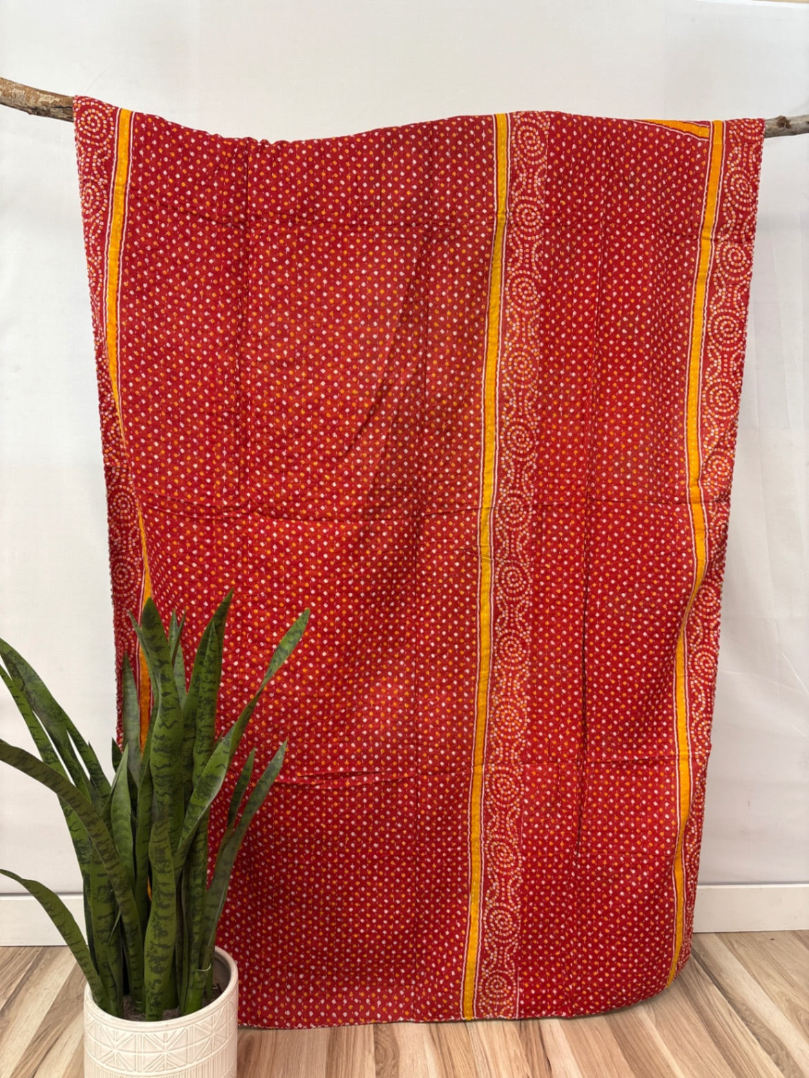 Twin Vintage Cotton Kantha Quilt