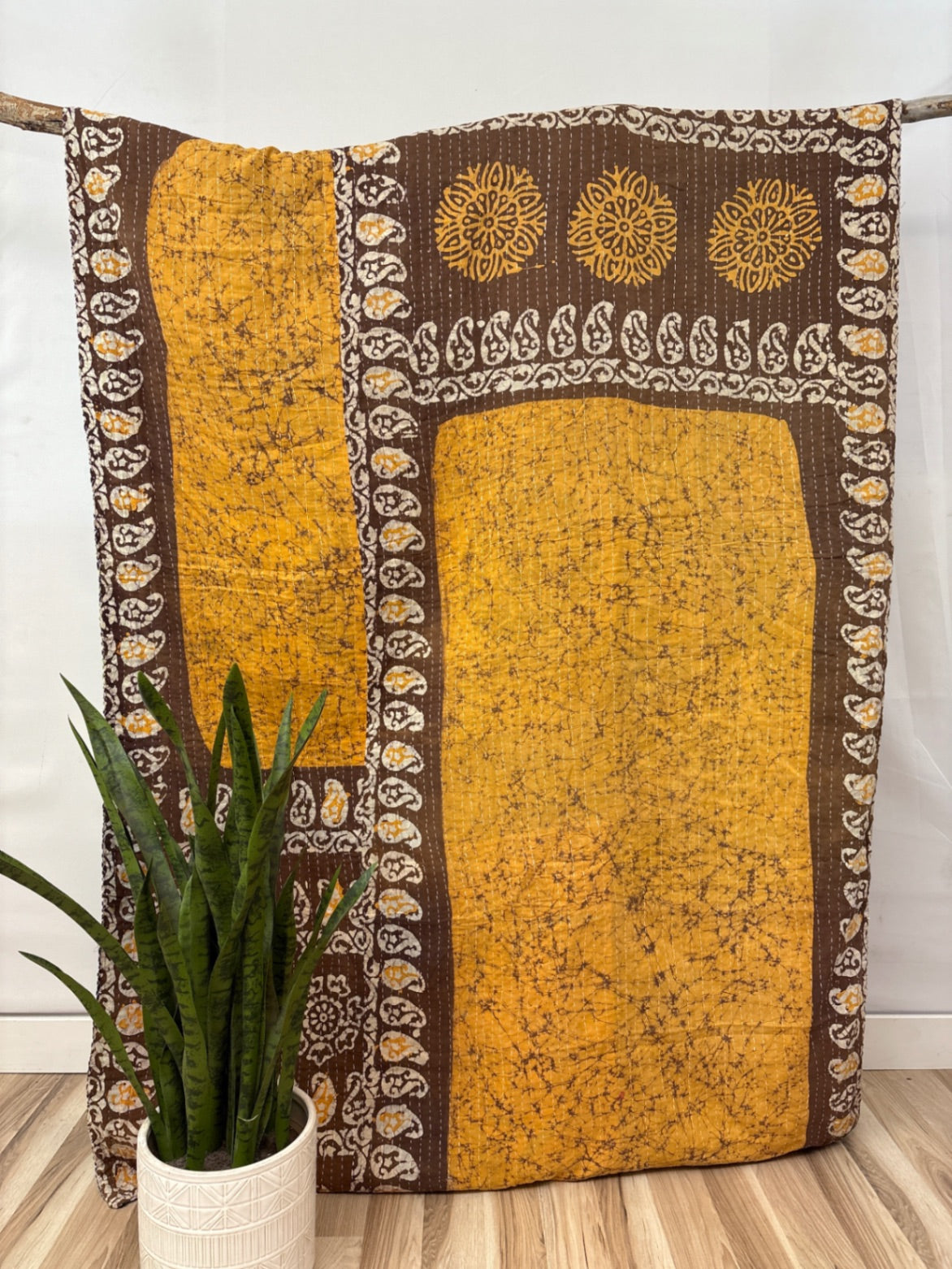 Twin Vintage Cotton Kantha Quilt